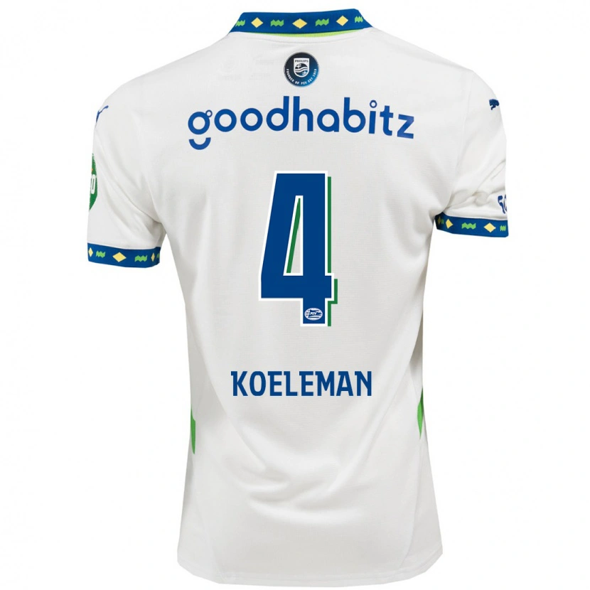 Danxen Kvinder Senna Koeleman #4 Hvid Mørkeblå Tredje Sæt Spillertrøjer 2024/25 Trøje T-Shirt