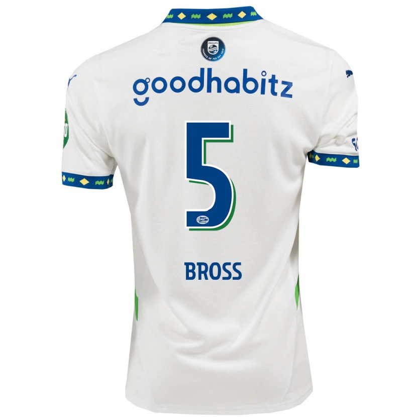 Danxen Kvinder Melanie Bross #5 Hvid Mørkeblå Tredje Sæt Spillertrøjer 2024/25 Trøje T-Shirt