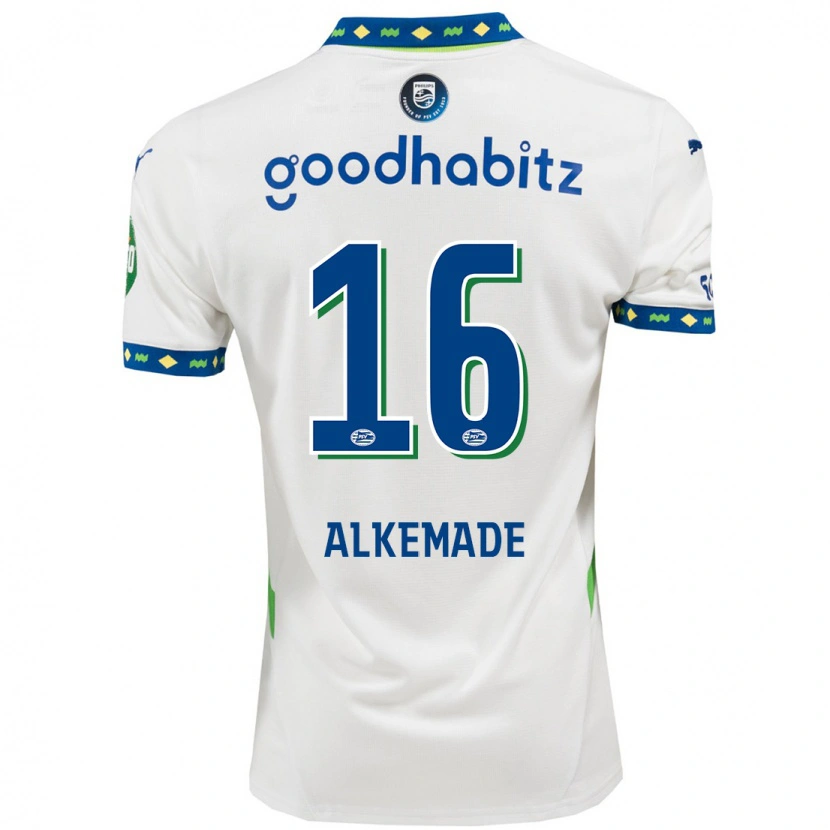 Danxen Kvinder Lisan Alkemade #16 Hvid Mørkeblå Tredje Sæt Spillertrøjer 2024/25 Trøje T-Shirt