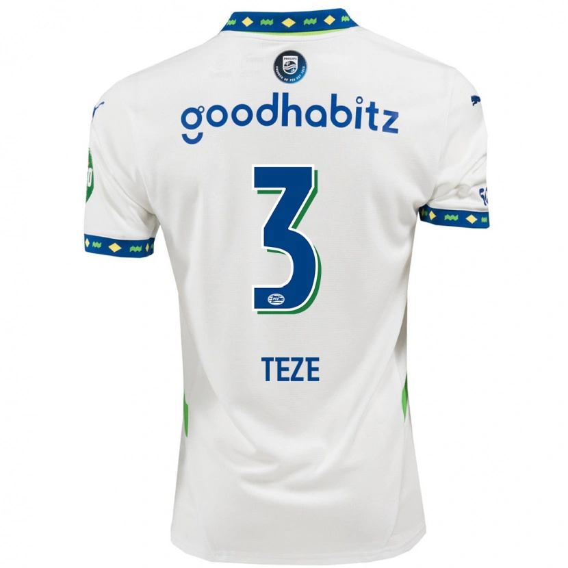 Danxen Kvinder Jordan Teze #3 Hvid Mørkeblå Tredje Sæt Spillertrøjer 2024/25 Trøje T-Shirt