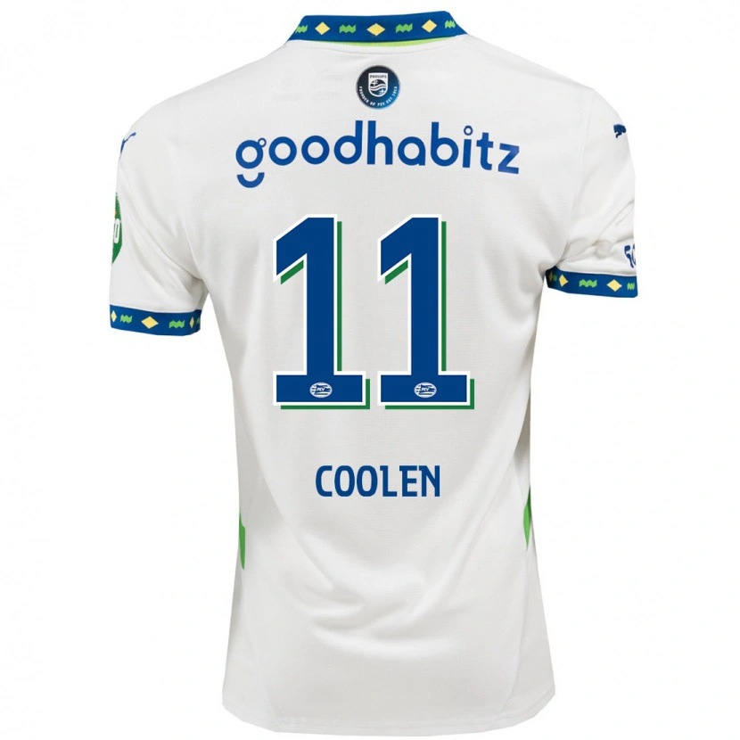 Danxen Kvinder Nadia Coolen #11 Hvid Mørkeblå Tredje Sæt Spillertrøjer 2024/25 Trøje T-Shirt