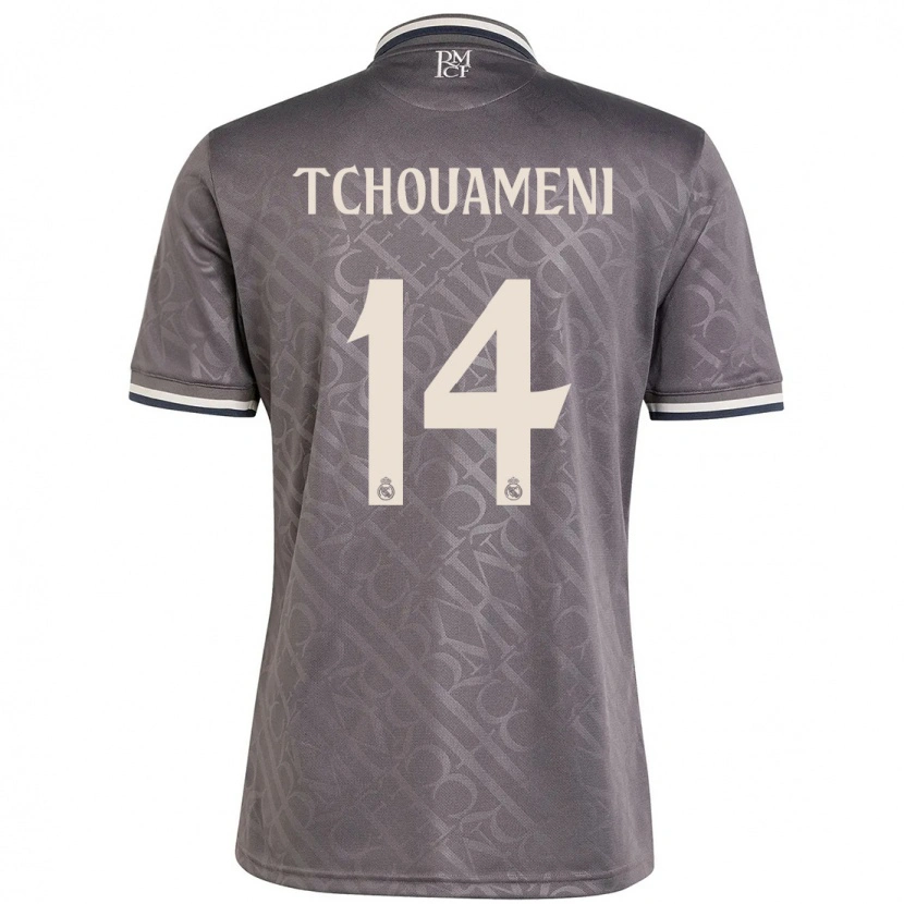 Danxen Kvinder Aurélien Tchouaméni #14 Trækul Tredje Sæt Spillertrøjer 2024/25 Trøje T-Shirt