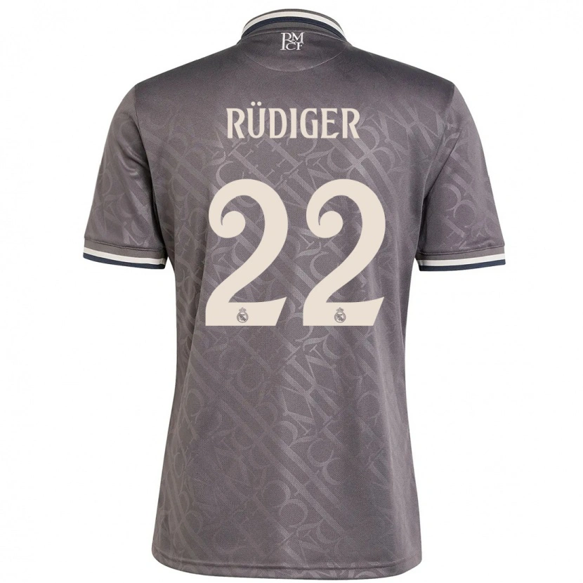 Danxen Kvinder Antonio Rüdiger #22 Trækul Tredje Sæt Spillertrøjer 2024/25 Trøje T-Shirt