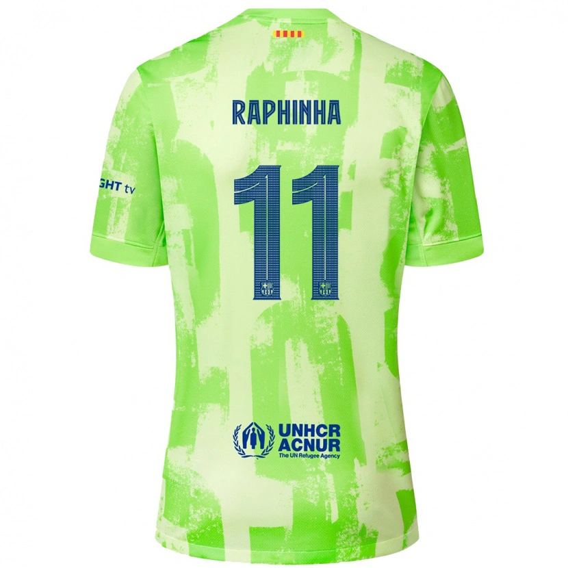 Danxen Kvinder Raphinha #11 Lime Tredje Sæt Spillertrøjer 2024/25 Trøje T-Shirt