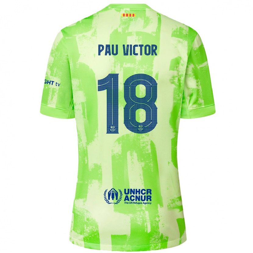 Danxen Kvinder Pau Víctor #18 Lime Tredje Sæt Spillertrøjer 2024/25 Trøje T-Shirt