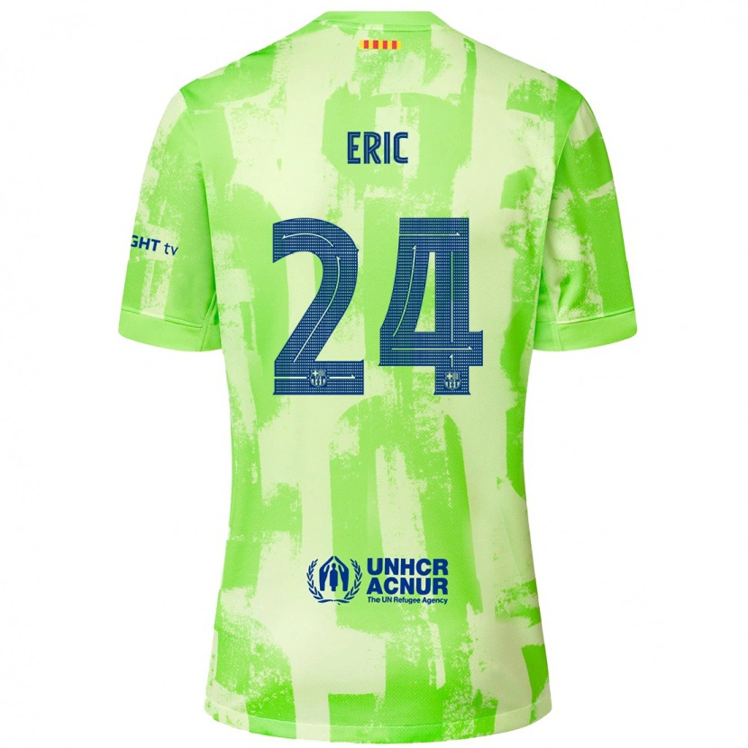 Danxen Kvinder Eric García #24 Lime Tredje Sæt Spillertrøjer 2024/25 Trøje T-Shirt
