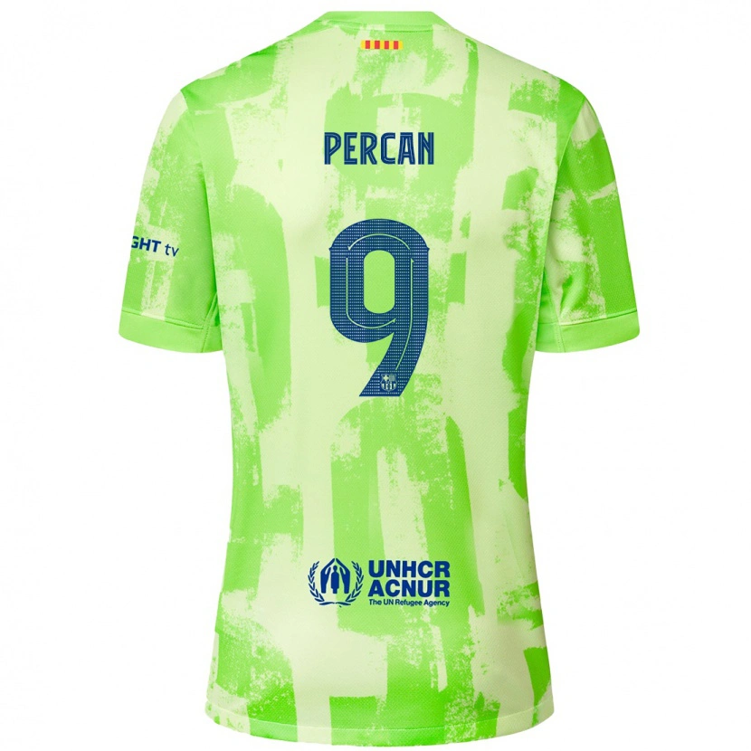 Danxen Kvinder Diego Percan #9 Lime Tredje Sæt Spillertrøjer 2024/25 Trøje T-Shirt