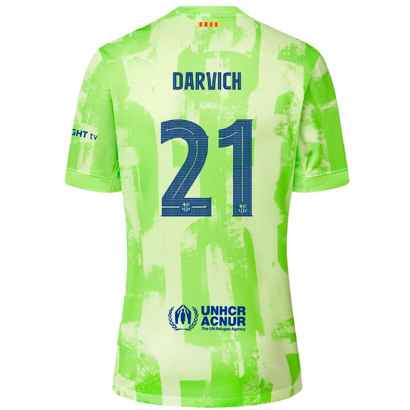 Danxen Kvinder Noah Darvich #21 Lime Tredje Sæt Spillertrøjer 2024/25 Trøje T-Shirt