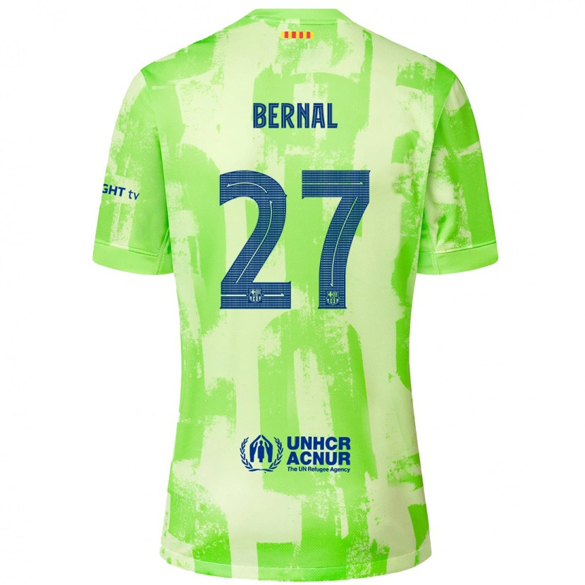 Danxen Kvinder Marc Bernal #27 Lime Tredje Sæt Spillertrøjer 2024/25 Trøje T-Shirt