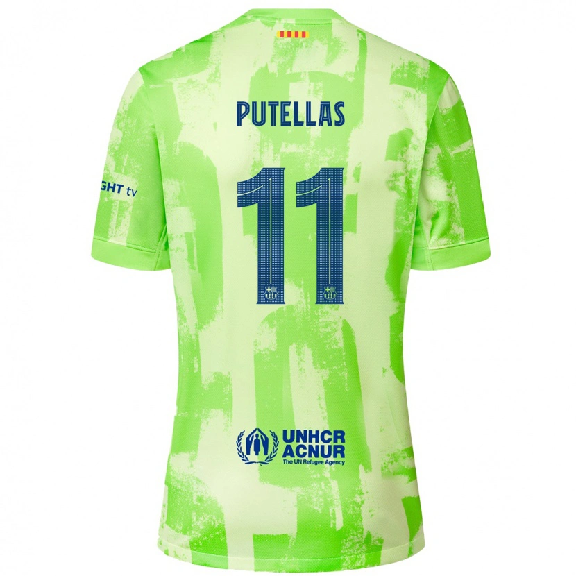 Danxen Kvinder Alexia Putellas #11 Lime Tredje Sæt Spillertrøjer 2024/25 Trøje T-Shirt