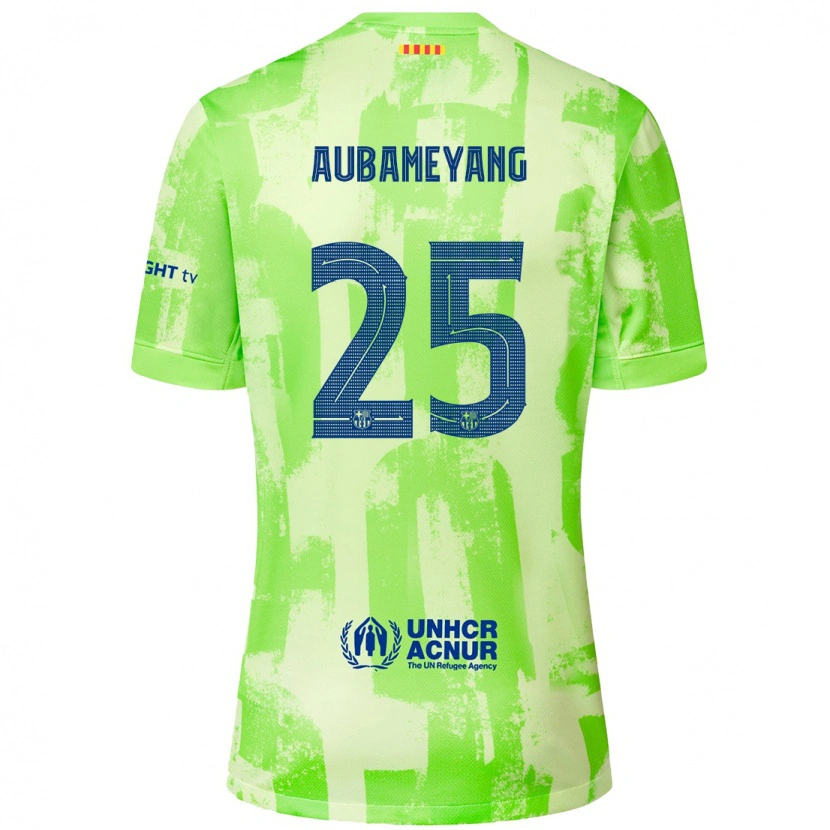 Danxen Kvinder Pierre Emerick Aubameyang #25 Lime Tredje Sæt Spillertrøjer 2024/25 Trøje T-Shirt