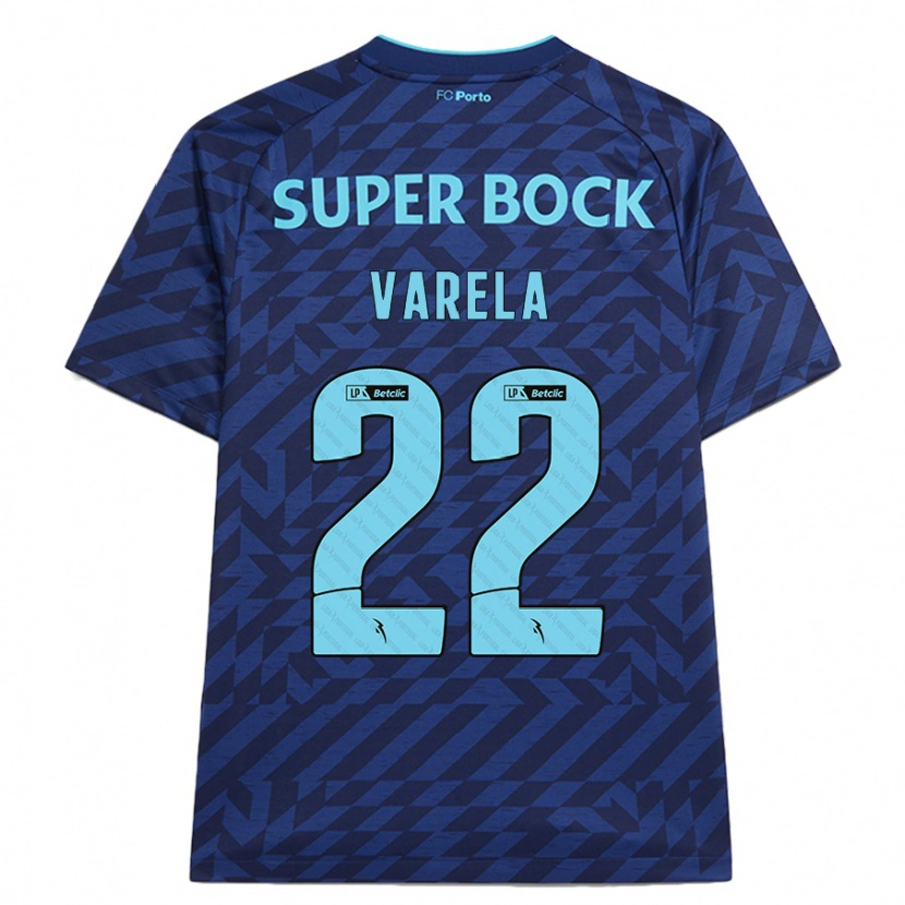 Danxen Kvinder Alan Varela #22 Marineblå Tredje Sæt Spillertrøjer 2024/25 Trøje T-Shirt