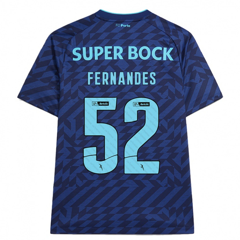 Danxen Kvinder Martim Fernandes #52 Marineblå Tredje Sæt Spillertrøjer 2024/25 Trøje T-Shirt