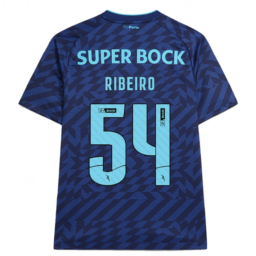 Danxen Kvinder António Ribeiro #54 Marineblå Tredje Sæt Spillertrøjer 2024/25 Trøje T-Shirt