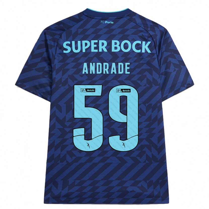Danxen Kvinder Tiago Andrade #59 Marineblå Tredje Sæt Spillertrøjer 2024/25 Trøje T-Shirt