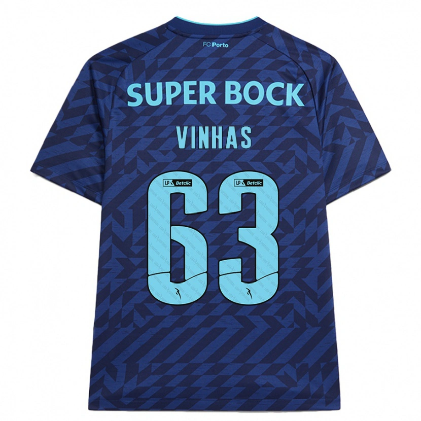 Danxen Kvinder David Vinhas #63 Marineblå Tredje Sæt Spillertrøjer 2024/25 Trøje T-Shirt