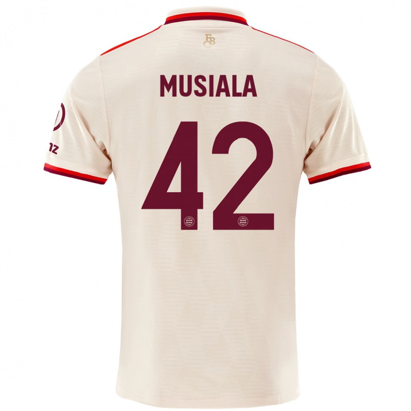 Danxen Kvinder Jamal Musiala #42 Linned Tredje Sæt Spillertrøjer 2024/25 Trøje T-Shirt