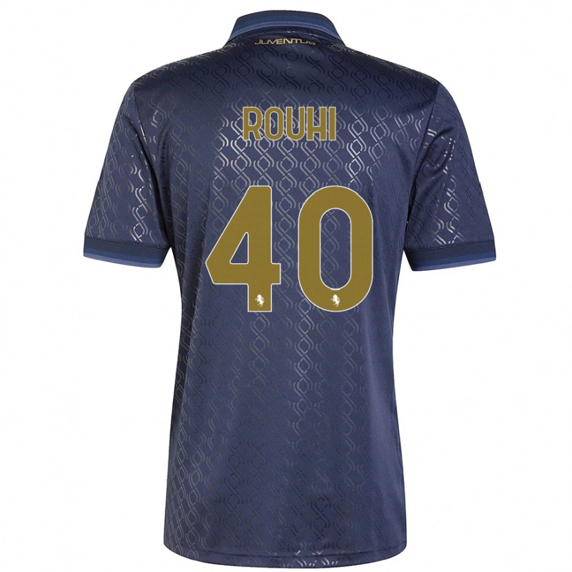 Danxen Kvinder Jonas Rouhi #40 Marineblå Tredje Sæt Spillertrøjer 2024/25 Trøje T-Shirt