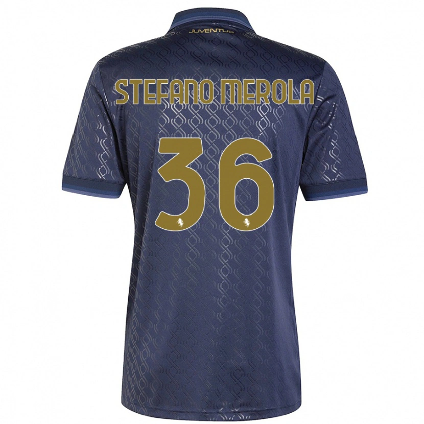 Danxen Kvinder Antonio Stefano Merola #36 Marineblå Tredje Sæt Spillertrøjer 2024/25 Trøje T-Shirt