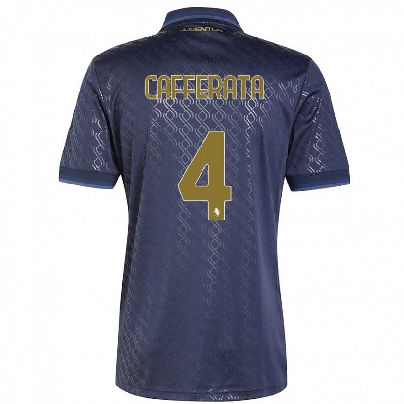 Danxen Kvinder Federica Cafferata #4 Marineblå Tredje Sæt Spillertrøjer 2024/25 Trøje T-Shirt