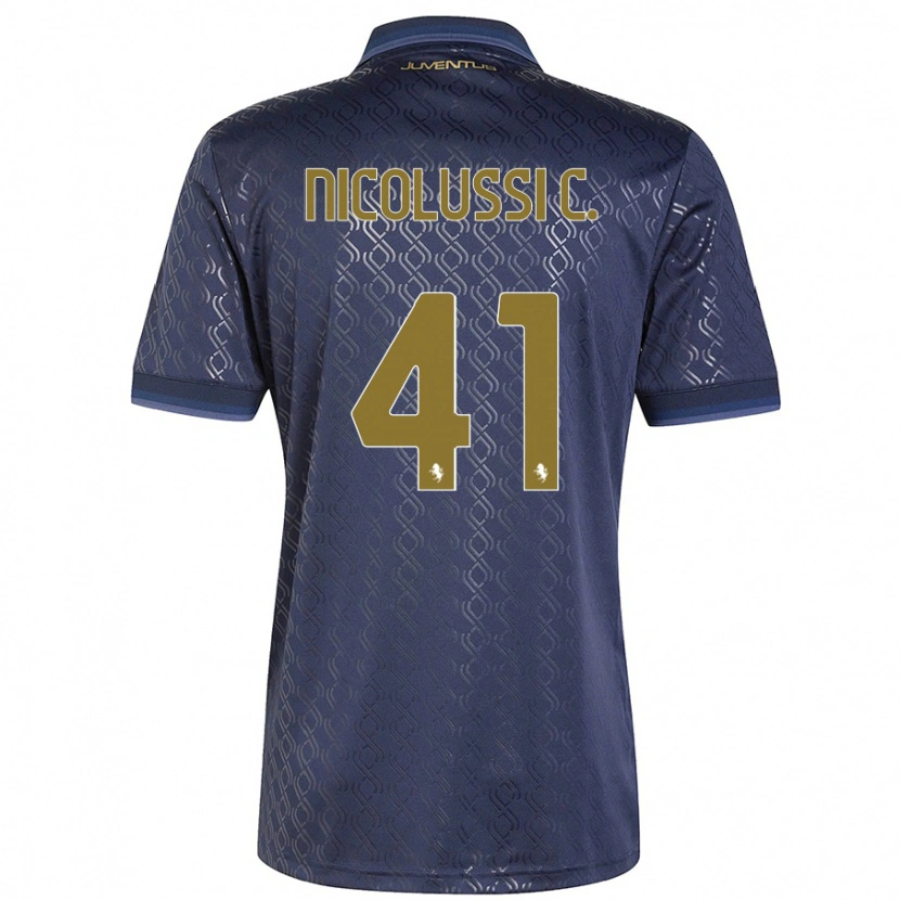 Danxen Kvinder Hans Nicolussi Caviglia #41 Marineblå Tredje Sæt Spillertrøjer 2024/25 Trøje T-Shirt