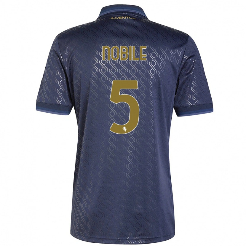 Danxen Kvinder Riccardo Nobile #5 Marineblå Tredje Sæt Spillertrøjer 2024/25 Trøje T-Shirt