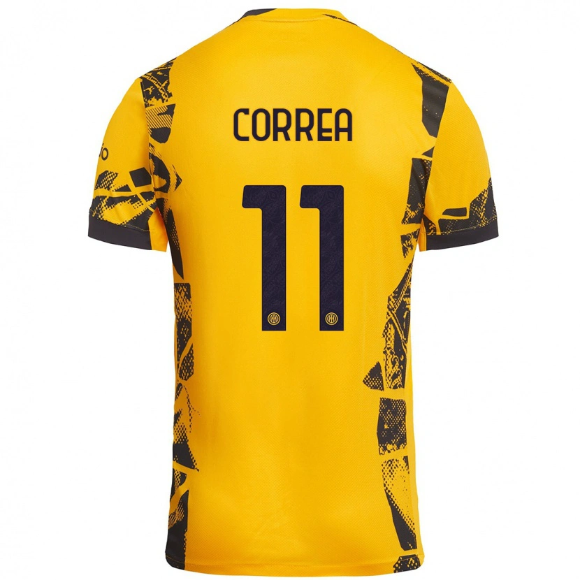 Danxen Kvinder Joaquín Correa #11 Guld Sort Tredje Sæt Spillertrøjer 2024/25 Trøje T-Shirt