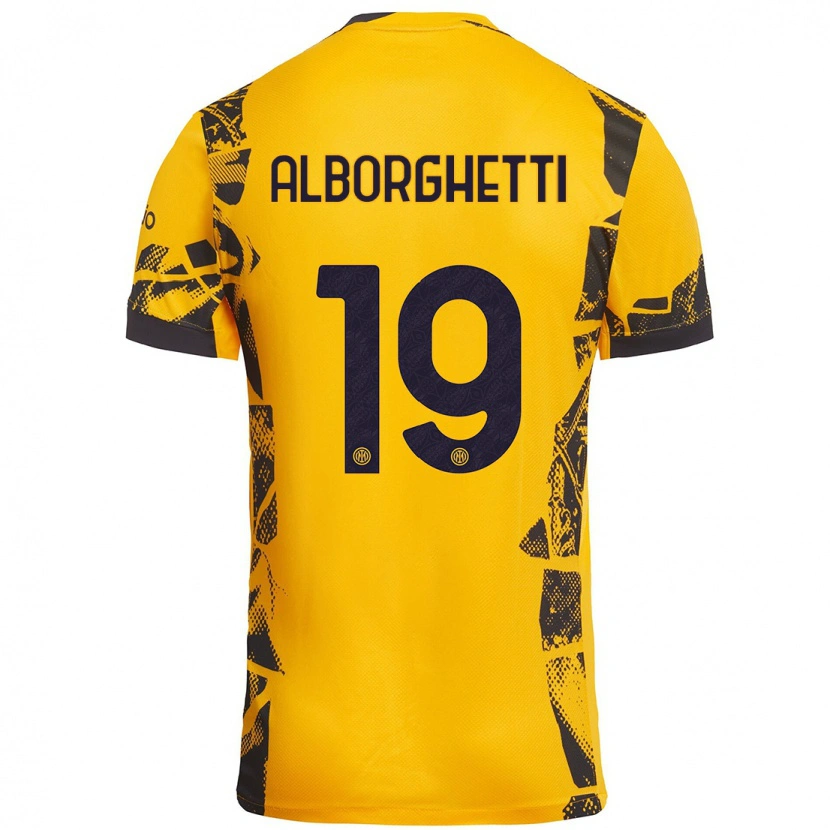 Danxen Kvinder Lisa Alborghetti #19 Guld Sort Tredje Sæt Spillertrøjer 2024/25 Trøje T-Shirt