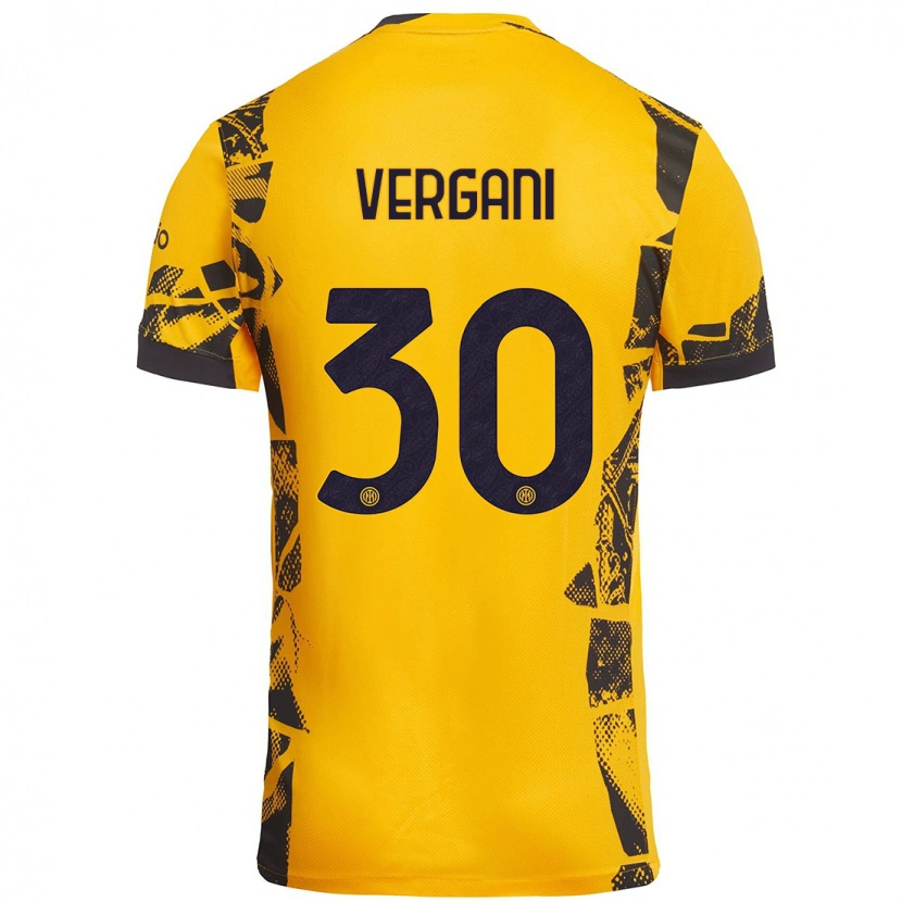 Danxen Kvinder Bianca Vergani #30 Guld Sort Tredje Sæt Spillertrøjer 2024/25 Trøje T-Shirt