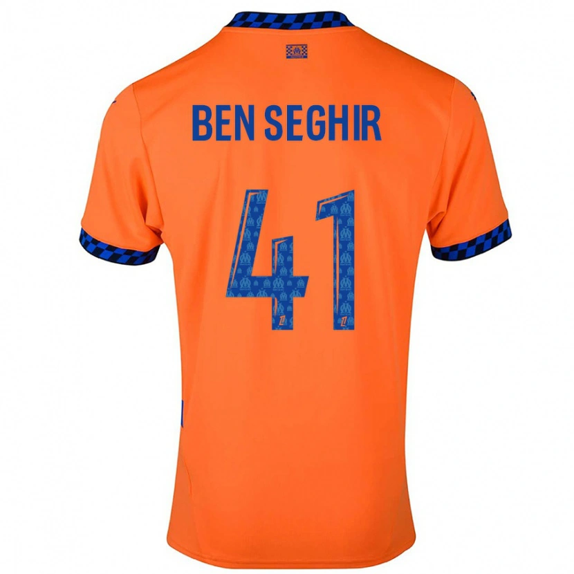 Danxen Kvinder Salim Ben Seghir #41 Orange Mørkeblå Tredje Sæt Spillertrøjer 2024/25 Trøje T-Shirt