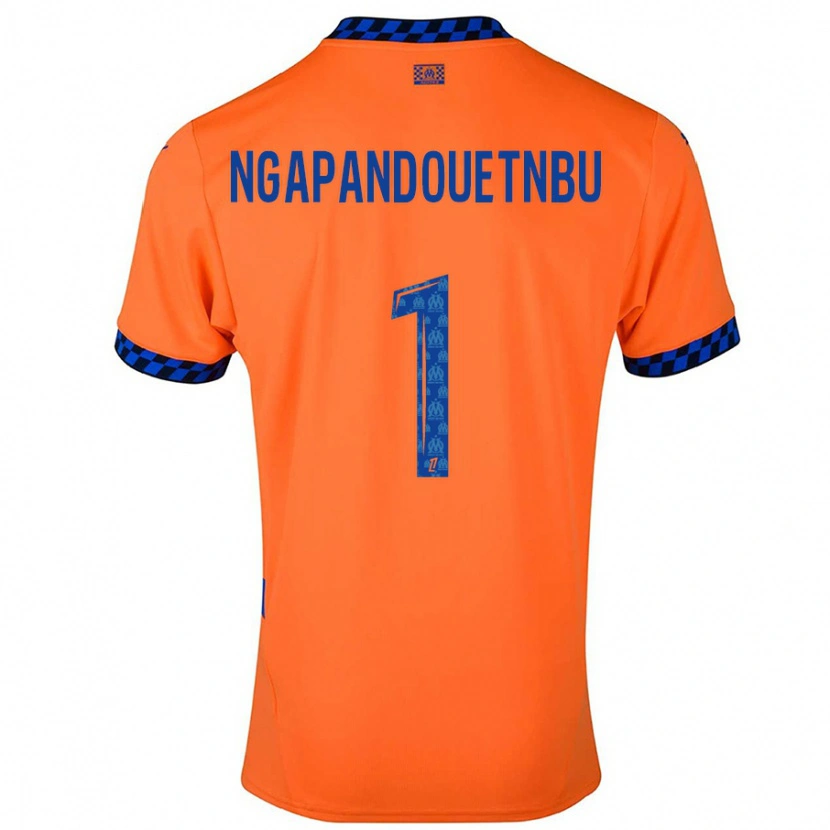 Danxen Kvinder Simon Ngapandouetnbu #1 Orange Mørkeblå Tredje Sæt Spillertrøjer 2024/25 Trøje T-Shirt