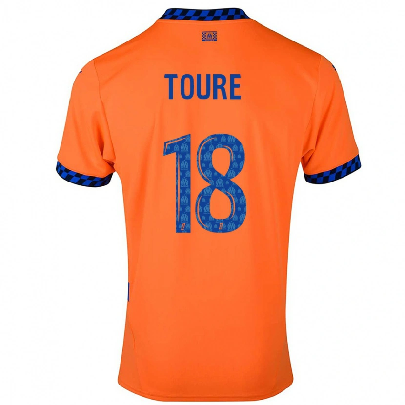 Danxen Kvinder Isaak Toure #18 Orange Mørkeblå Tredje Sæt Spillertrøjer 2024/25 Trøje T-Shirt
