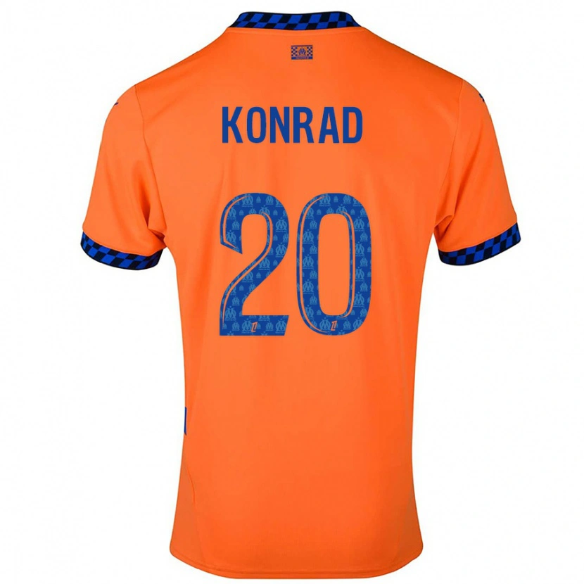 Danxen Kvinder Konrad De La Fuente #20 Orange Mørkeblå Tredje Sæt Spillertrøjer 2024/25 Trøje T-Shirt