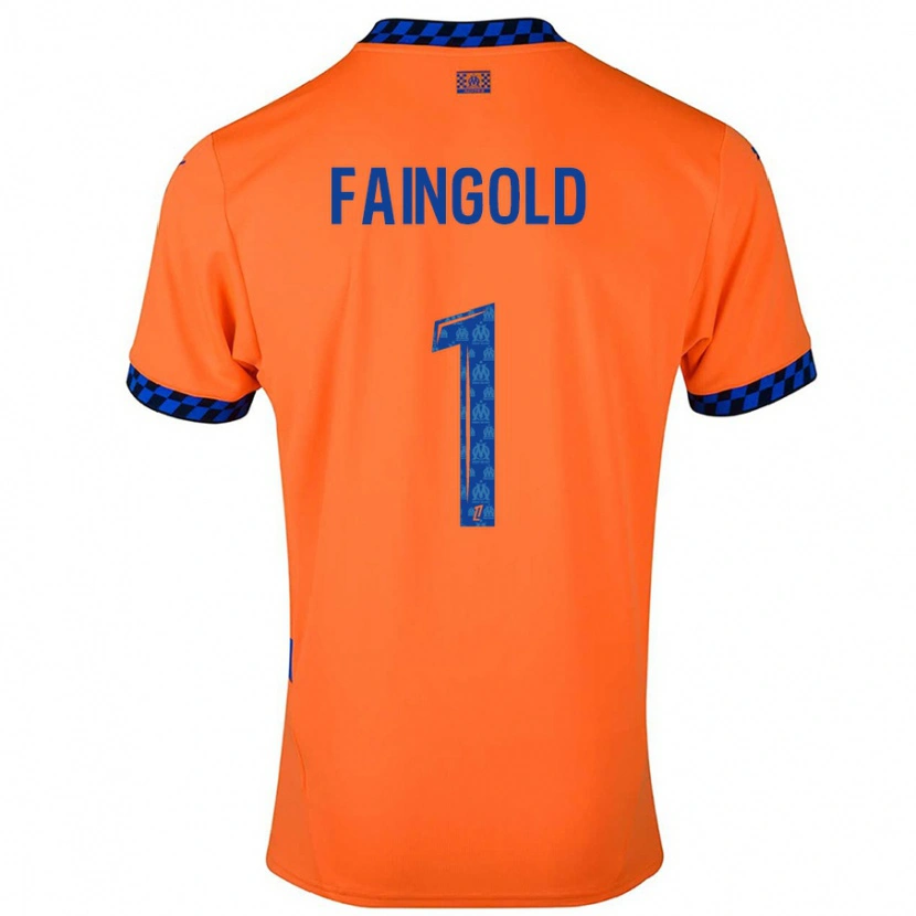 Danxen Kvinder Abbie Faingold #1 Orange Mørkeblå Tredje Sæt Spillertrøjer 2024/25 Trøje T-Shirt