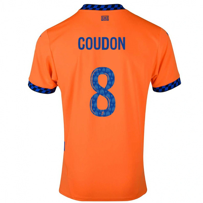 Danxen Kvinder Marine Coudon #8 Orange Mørkeblå Tredje Sæt Spillertrøjer 2024/25 Trøje T-Shirt