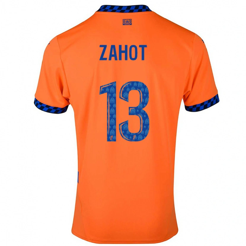 Danxen Kvinder Sarah Zahot #13 Orange Mørkeblå Tredje Sæt Spillertrøjer 2024/25 Trøje T-Shirt