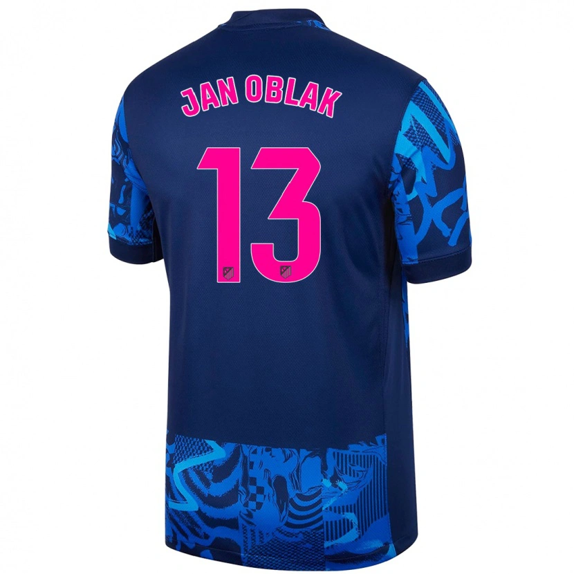 Danxen Kvinder Jan Oblak #13 Kongeblå Tredje Sæt Spillertrøjer 2024/25 Trøje T-Shirt