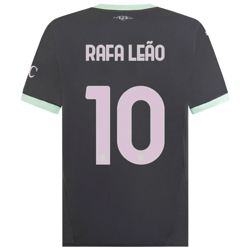 Danxen Kvinder Rafael Leão #10 Grå Tredje Sæt Spillertrøjer 2024/25 Trøje T-Shirt