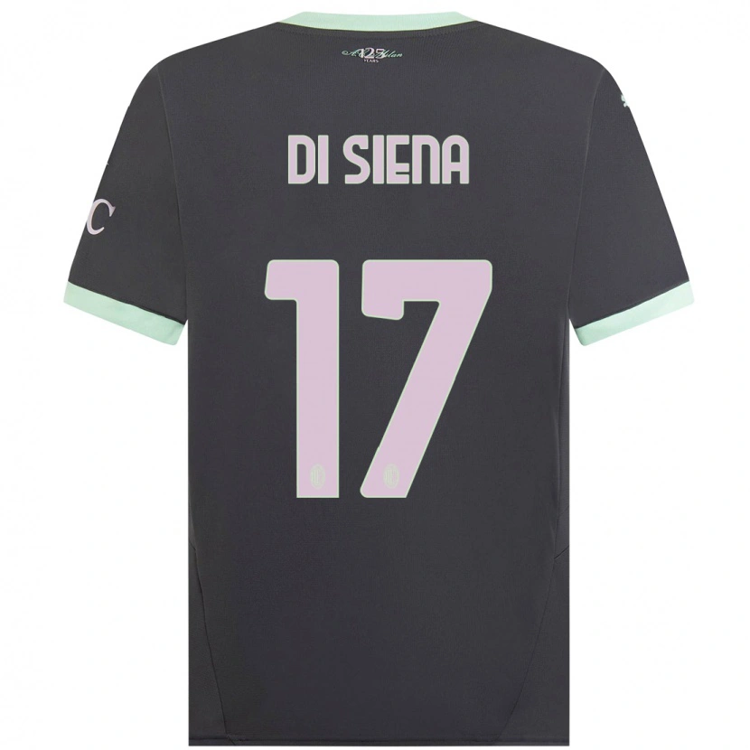 Danxen Kvinder Andrea Di Siena #17 Grå Tredje Sæt Spillertrøjer 2024/25 Trøje T-Shirt