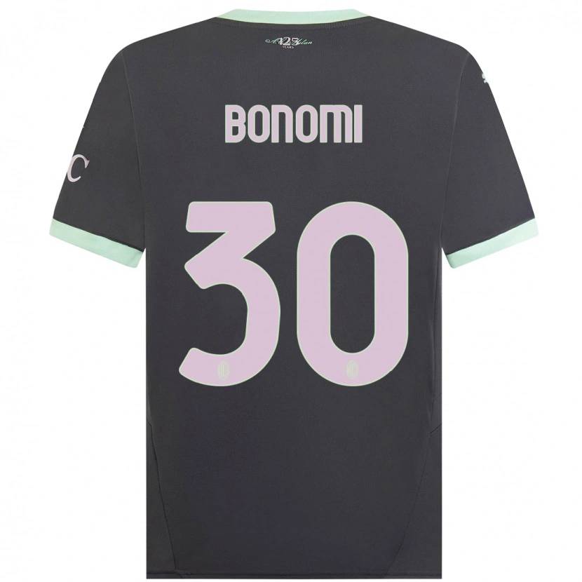 Danxen Kvinder Alessandro Bonomi #30 Grå Tredje Sæt Spillertrøjer 2024/25 Trøje T-Shirt