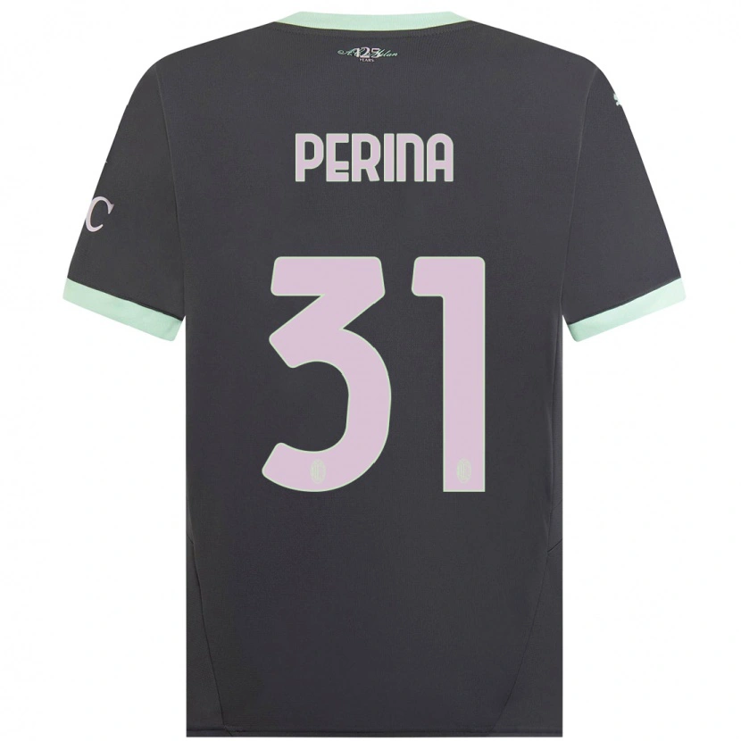 Danxen Kvinder Gioele Perina #31 Grå Tredje Sæt Spillertrøjer 2024/25 Trøje T-Shirt