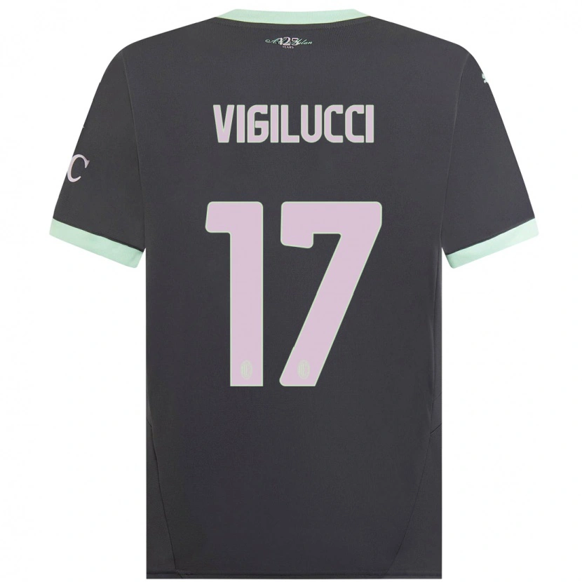 Danxen Kvinder Valery Vigilucci #17 Grå Tredje Sæt Spillertrøjer 2024/25 Trøje T-Shirt