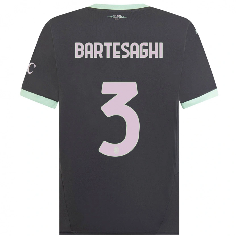 Danxen Kvinder Davide Bartesaghi #3 Grå Tredje Sæt Spillertrøjer 2024/25 Trøje T-Shirt