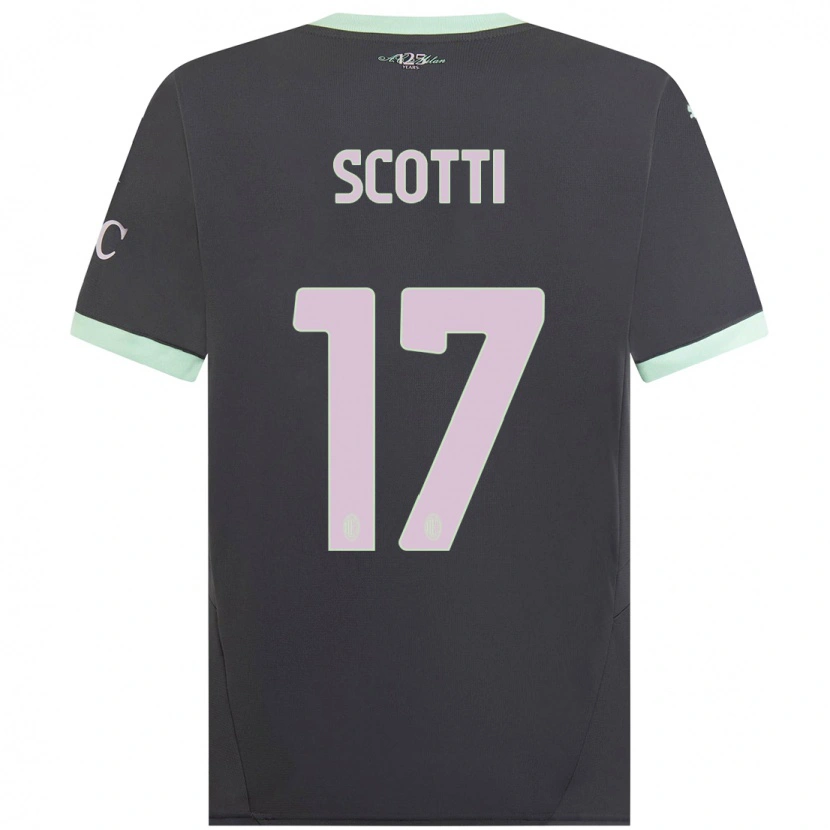 Danxen Kvinder Filippo Scotti #17 Grå Tredje Sæt Spillertrøjer 2024/25 Trøje T-Shirt
