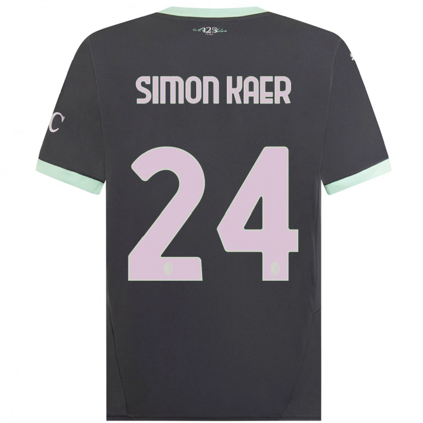 Danxen Kvinder Simon Kaer #24 Grå Tredje Sæt Spillertrøjer 2024/25 Trøje T-Shirt