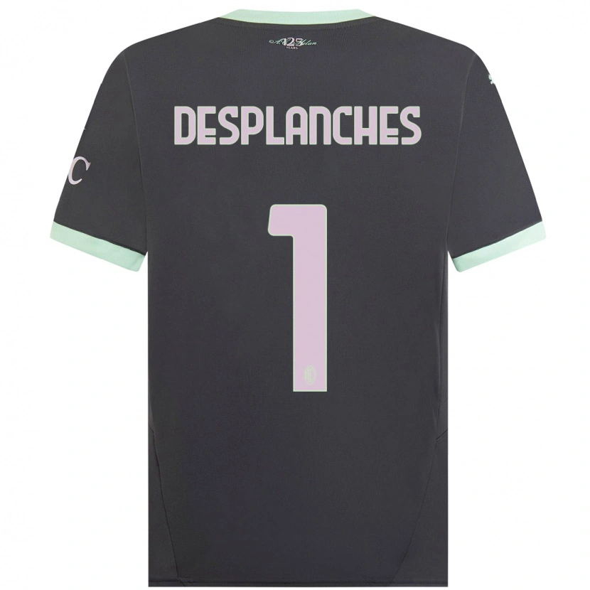 Danxen Kvinder Sebastiano Desplanches #1 Grå Tredje Sæt Spillertrøjer 2024/25 Trøje T-Shirt