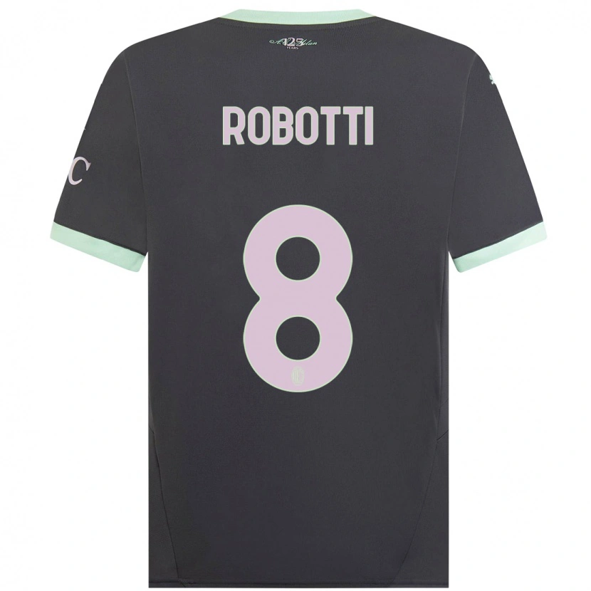 Danxen Kvinder Giovanni Robotti #8 Grå Tredje Sæt Spillertrøjer 2024/25 Trøje T-Shirt