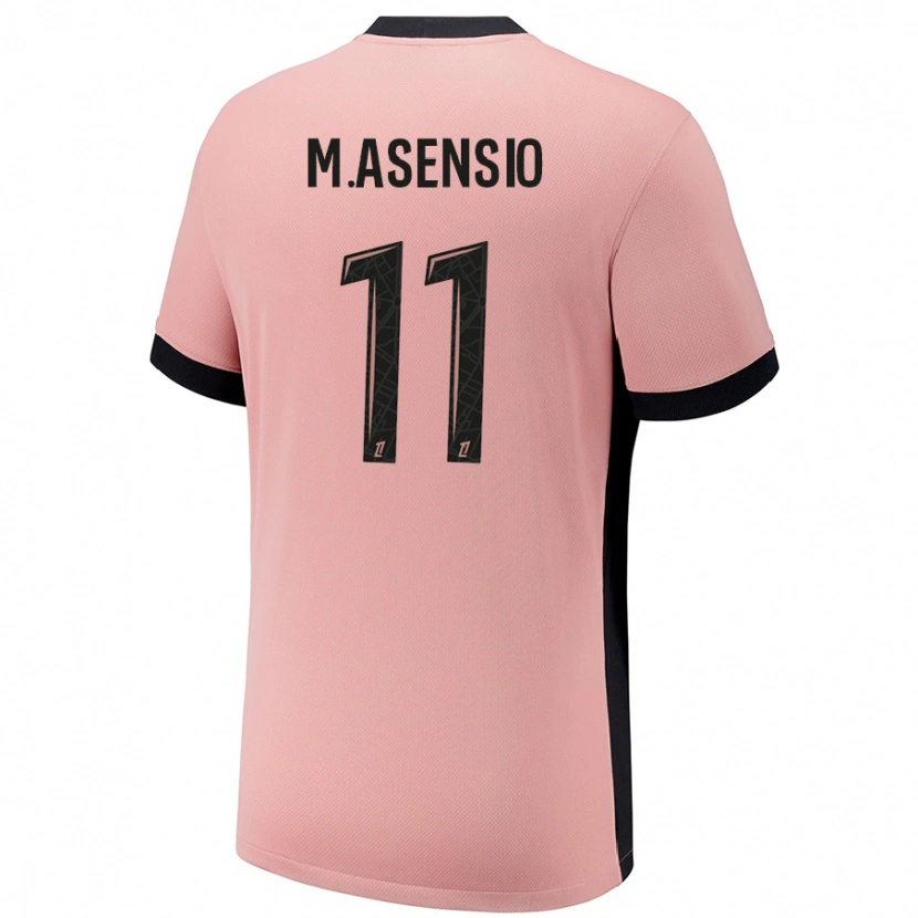 Danxen Kvinder Marco Asensio #11 Rust Lyserød Tredje Sæt Spillertrøjer 2024/25 Trøje T-Shirt