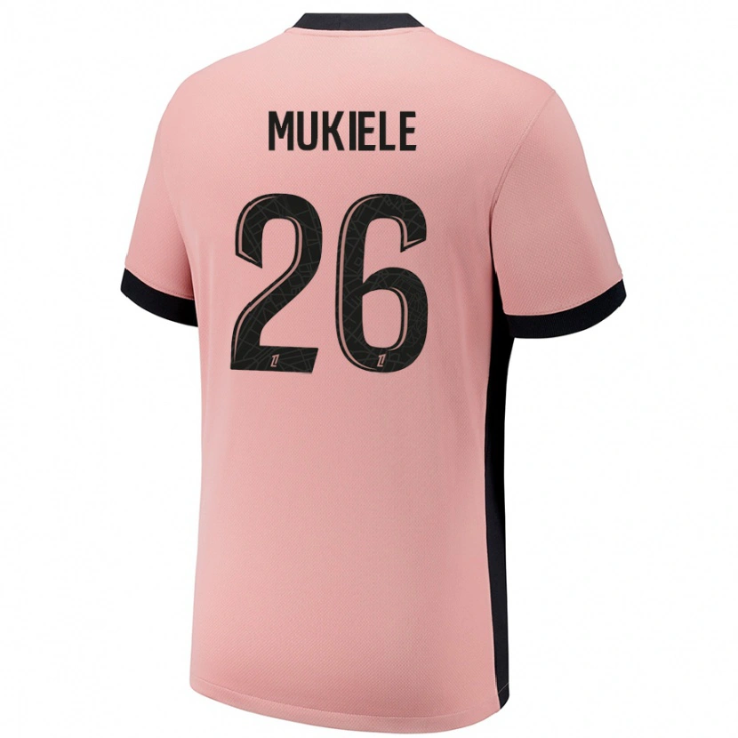 Danxen Kvinder Nordi Mukiele #26 Rust Lyserød Tredje Sæt Spillertrøjer 2024/25 Trøje T-Shirt