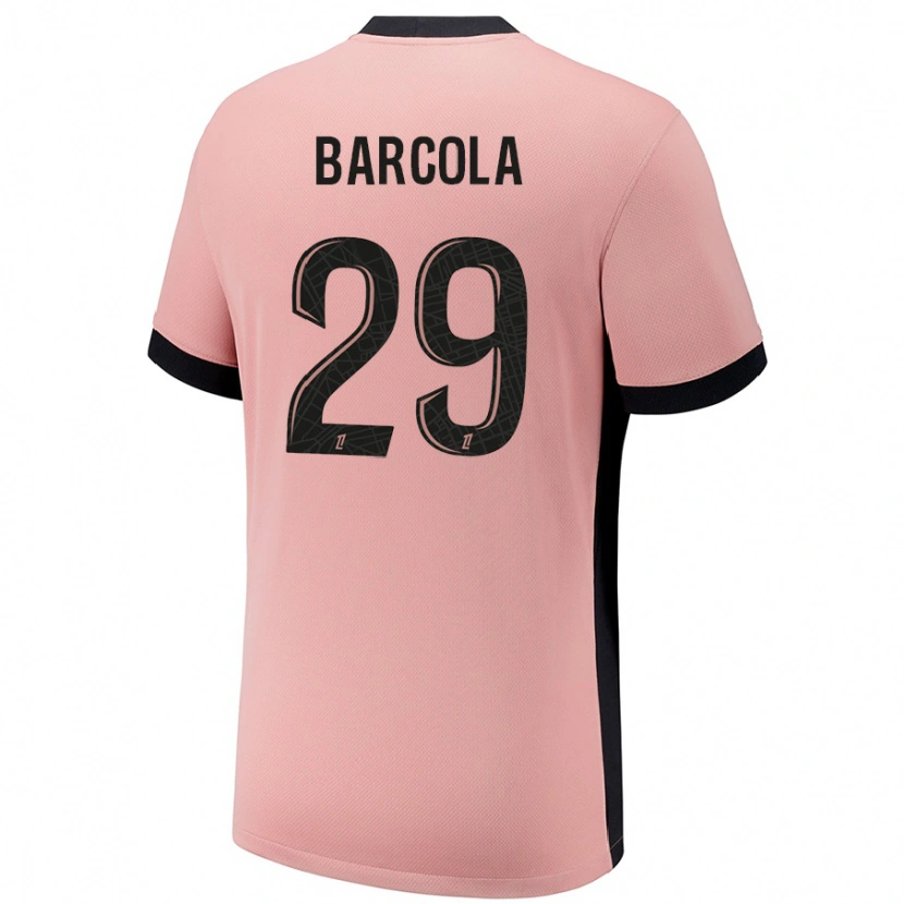 Danxen Kvinder Bradley Barcola #29 Rust Lyserød Tredje Sæt Spillertrøjer 2024/25 Trøje T-Shirt